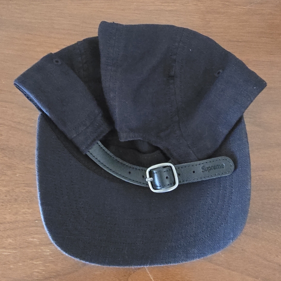 Supreme Black Linen Fitted Camp Cap - Picture 3 of 7
